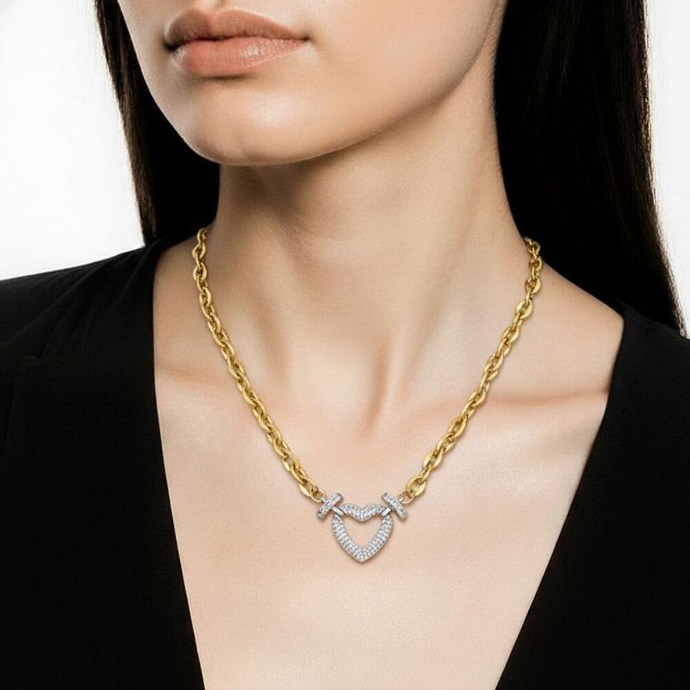 18K Gold Plated Stainless Steel Synthetic Synthetic Zircon